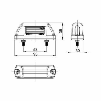 Horpol LED Kentekenverlichting 12-24V Zwart LTD 702