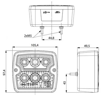 Horpol LED Achterlicht Vierkant LZD 2101