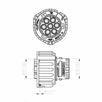 Kabel 7-Pins AMP Achterlicht Connector 1 Meter