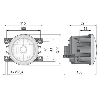 H11 Inbouw Mistlamp 12V