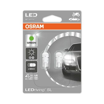 Osram W5W W2.1x9.5d LED Retrofit Groen Set 12 volt