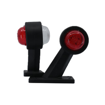 Set LED Breedtelampen schuin kort 10-30V Rood + Wit (Set)