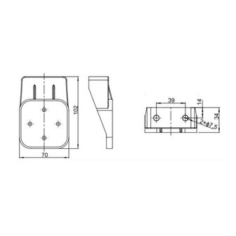 Horpol Bevestigingsbeugel voor Vierkante Markeringslamp WL-130