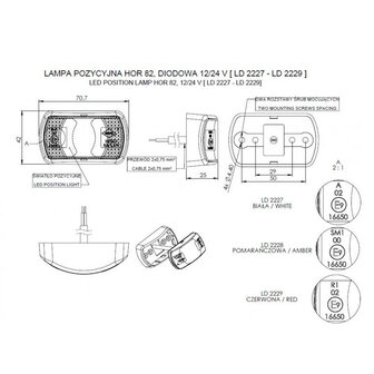 Horpol LED Markeringslamp Rood Klein model LD-2229