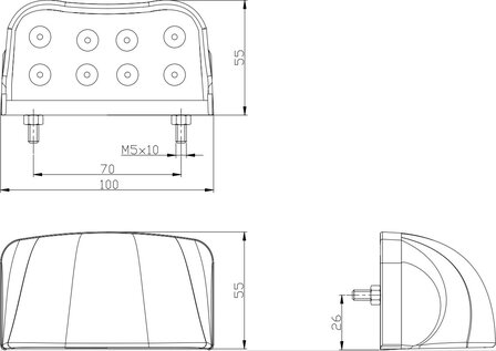 Fristom LED Kentekenverlichting FT-026 Zwart 12-36V