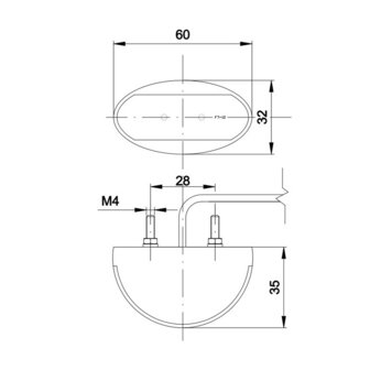 Fristom FT-012 B LED Markeringslamp Wit Ovaal