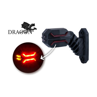 Horpol Dragon LED Breedtelamp 3-Functies Schuin Kort Links