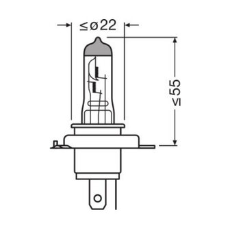 Osram H4 Halogeenlamp 12V 100/90W Super Bright Premium P43t