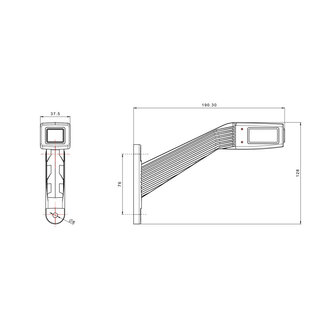 Fristom LED Breedtelamp 3-Functies Schuin Lang Links