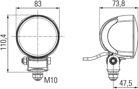 Hella Werklamp M70 led 9-33V Gen III verreik | 1G0 996 376-001