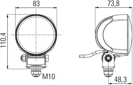 Hella Werklamp M70 led 9-33V Gen IV verreik | 1G0 996 476-241