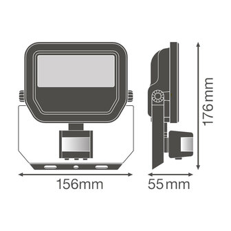 20W LED Bouwlamp 230V + Sensor 4000K