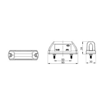 Horpol LED Markeringslamp 12-24V 2-Functies + 0,5m Kabel LD 703