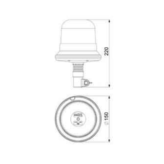 Horpol LED Flitslamp DIN-Steun Oranje LDO-2661