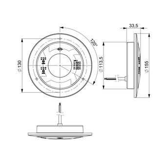 Horpol LED Achterlicht Chroom Lucy 122mm LZD 2425