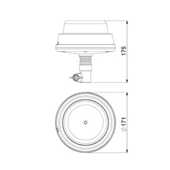 Horpol LED Zwaailamp DIN-Steun Oranje LDO-2665/R