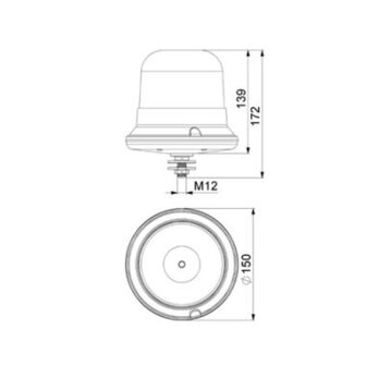 Horpol LED Flitslamp M12 Boutmontage Oranje LDO-2662