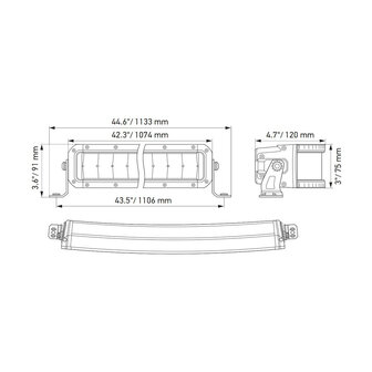 Hella ECE Black Magic Double Curved LED Lightbar 40&quot; 102CM | 1FJ 358 196-621