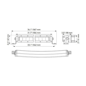 Hella ECE Black Magic Double Curved LED Lightbar 30&quot; 76CM | 1FJ 358 196-611