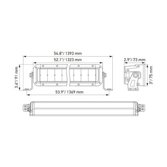 Hella Black Magic Double LED Lightbar 52&quot; 132CM | 1GJ 358 197-441