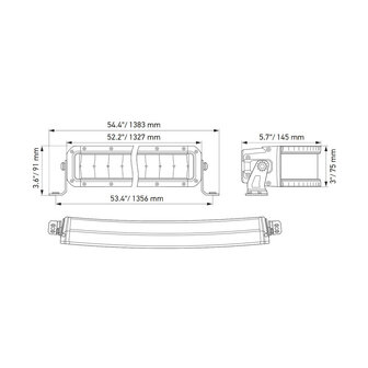 Hella Black Magic Double Curved LED Lightbar 52&quot; 132CM | 1GJ 358 197-641