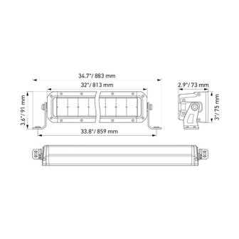 Hella Black Magic Double LED Lightbar 30&quot; 76CM | 1GJ 358 197-411