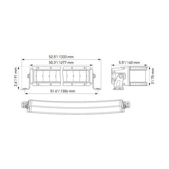 Hella Black Magic Double Curved LED Lightbar 50&quot; 127CM | 1GJ 358 197-631