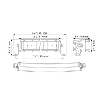 Hella Black Magic Double Curved LED Lightbar 30&quot; 76CM | 1GJ 358 197-611