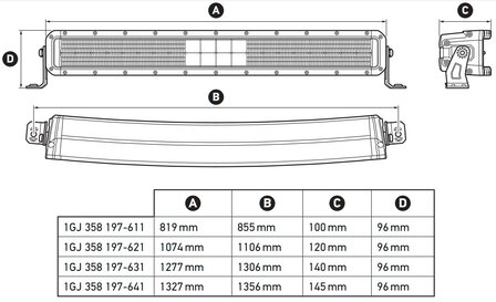 Hella Black Magic Double Curved LED Lightbar 30&quot; 76CM | 1GJ 358 197-611