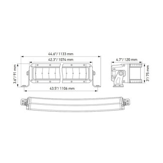 Hella Black Magic Double Curved LED Lightbar 40&quot; 102CM | 1GJ 358 197-621