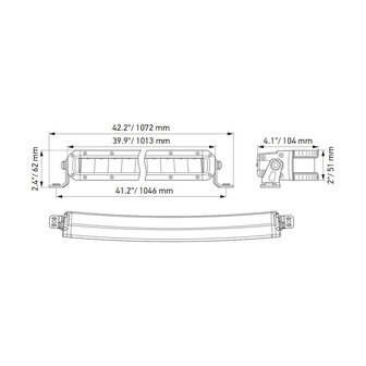 Hella Black Magic Curved LED Lightbar 40&quot; 102CM | 1GJ 358 197-521