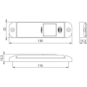 LED Zijmarkering Oranje Met Reflector En AMP-Superseal Connector