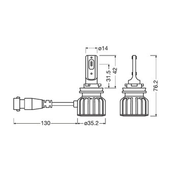 Osram HB4/HIR2 HL Bright LED Koplamp Set P22d/PX22d