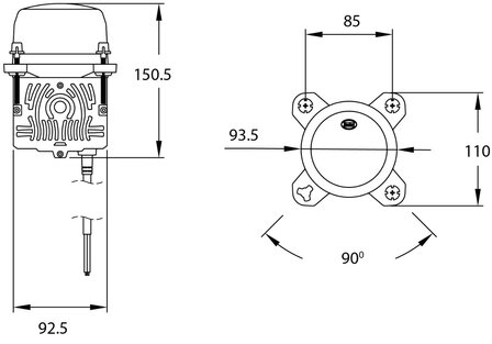 Dasteri LED Inbouw Koplamp 12-24V | 4-Lichtfuncties