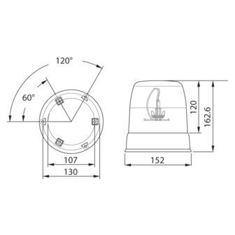 Rood Losse Lens Voor Dasteri 460 serie zwaailampen