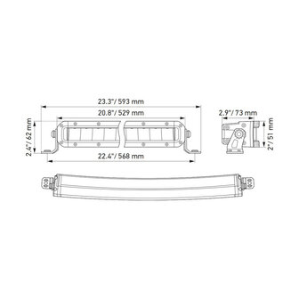 Hella Black Magic Curved LED Lightbar 20&quot; 51CM | 1GJ 358 197-501