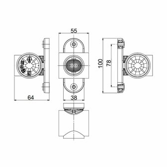 Horpol LED Breedtelamp 3-Functies Kort Universeel