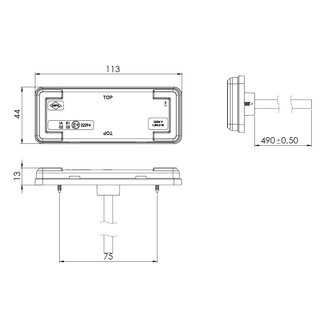 Horpol LED Zijmarkering Oranje 12-24V NEON-look Zijkant LD 2484