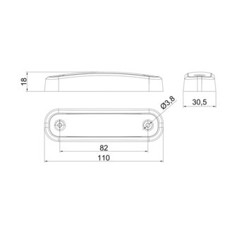 Fristom FT-045 Z LED Markeringslamp NEON-Look Oranje