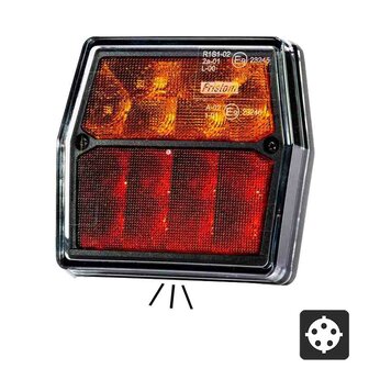 Fristom FT-222 LED Achterlicht 3-Functies 12V Bajonet + Kentekenverlichting