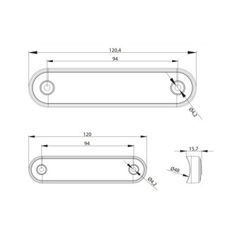 Fristom FT-073 Z LED Markeringslamp Oranje Lang