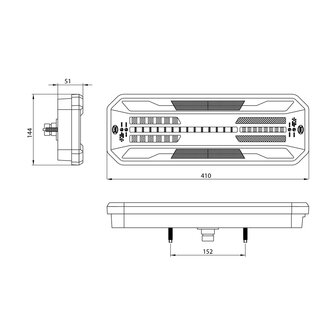 Dasteri DSL-7001 5-Lichtfuncties LED Achterlicht Links