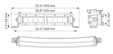 Hella ECE Black Magic Curved LED Lightbar 20&quot; 51CM | 1FJ 358 196-501