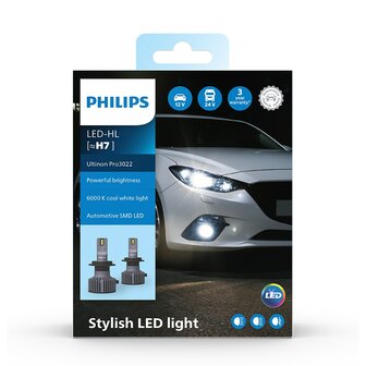 Philips H7 LED Koplamp 12-24V Ultinon Pro3022 Set