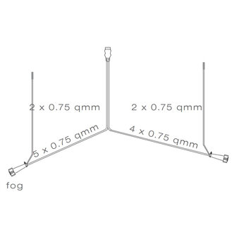 Asp&ouml;ck Kabelboom 5,2 meter + 2x aftakking DC 3M