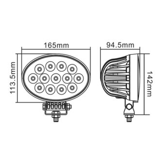 65W LED Werklamp 20&deg; Verstraler 5850LM Ovaal