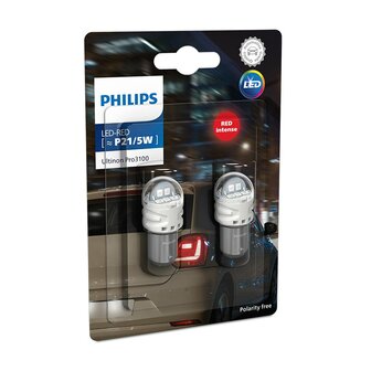 Philips LED Retrofit P21/5W Rood BAY15d 12V&nbsp;2 Stuks
