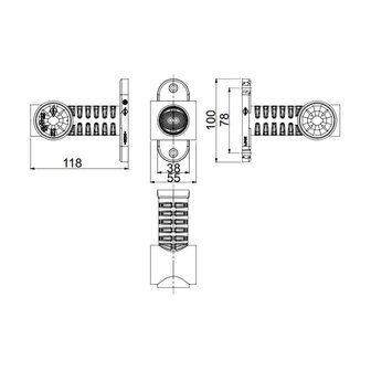 Horpol LED Breedtelamp 3-Functies Lang Universeel