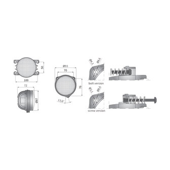 LED Werklamp d86-58&deg; 1000lm 12/24V (1Bl+)+DT04-2P