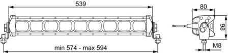 Hella Werklamp VF LBX 540 led 10-30V 540mm combo | 1GJ 360 002-002